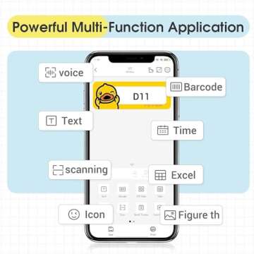 NiiMbot D11 Label Maker Machine Tape Included, Portable Wireless Connection Label Printer Multiple Templates Available for Phone Pad Easy to Use Office Home Organization USB Rechargeable (Green)