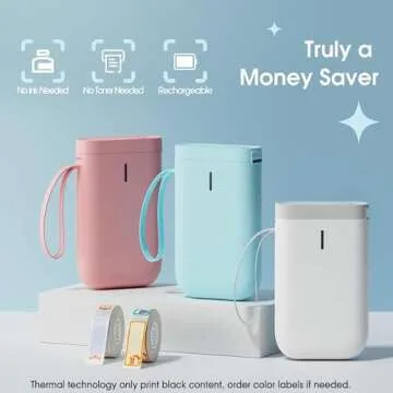 NiiMbot D11 Label Maker Machine Tape Included, Portable Wireless Connection Label Printer Multiple Templates Available for Phone Pad Easy to Use Office Home Organization USB Rechargeable (Green)