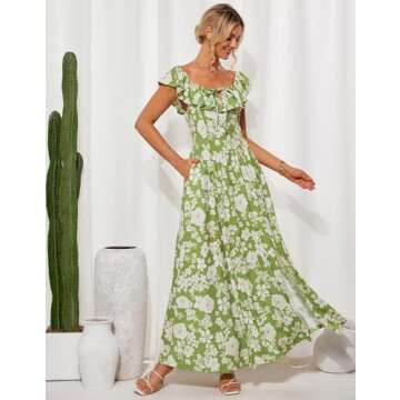 Elegant GRACE KARIN Women's Summer Dress Off Shoulder Maxi