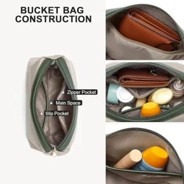 BOSTANTEN Vegan Leather Bucket Bag for Women - Trendy & Durable