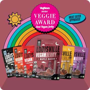 Louisville Vegan Jerky - Maple Bacon Vegan Meat - Lip-Smacking Vegan-Friendly & Vegetarian Jerky - Non-GMO Soy Protein, Gluten-Free High Protein Vegan Snacks - 3 oz, 10 Pack