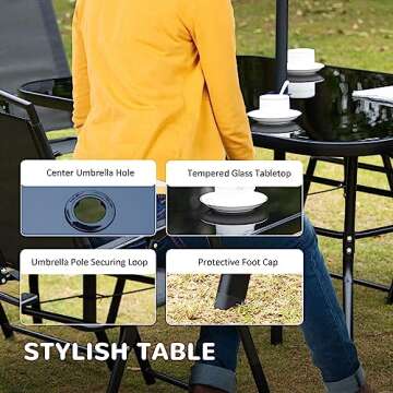 Stylish Outsunny Patio Dining Set with Umbrella & Chairs