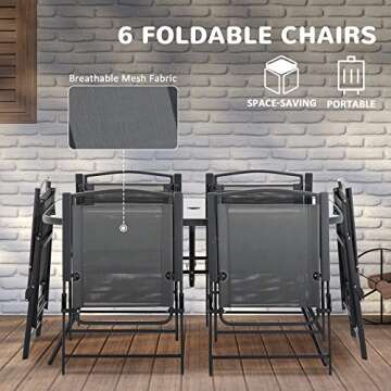 Stylish Outsunny Patio Dining Set with Umbrella & Chairs