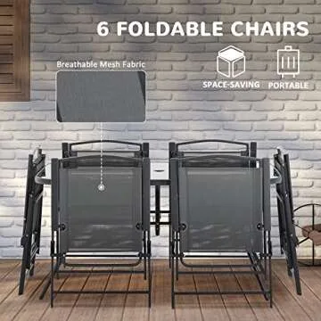 Stylish Outsunny Patio Dining Set with Umbrella & Chairs