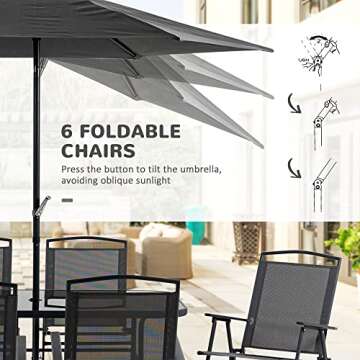Stylish Outsunny Patio Dining Set with Umbrella & Chairs