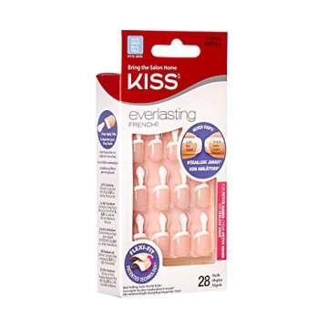 KISS Everlasting French Manicure Kit, Chip-Free with Flexi-Fit Technology, Petite Length, Clear Pink...