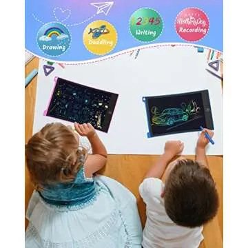 TECJOE 2 Pack LCD Writing Tablet, 8.5 Inch Colorful Doodle Board Drawing Tablet for Kids, Kids Travel Games Activity Learning Toys Birthday Gifts for 3 4 5 6 Year Old Boys and Girls Toddlers