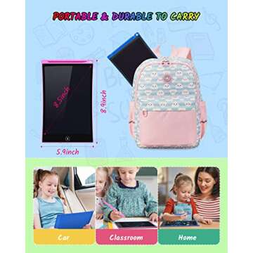 TECJOE 2 Pack LCD Writing Tablet, 8.5 Inch Colorful Doodle Board Drawing Tablet for Kids, Kids Travel Games Activity Learning Toys Birthday Gifts for 3 4 5 6 Year Old Boys and Girls Toddlers