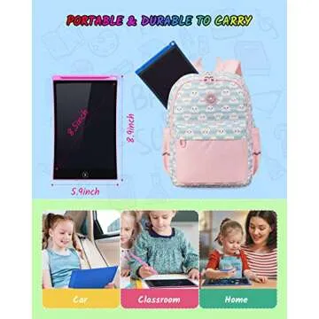 TECJOE 2 Pack LCD Writing Tablet, 8.5 Inch Colorful Doodle Board Drawing Tablet for Kids, Kids Travel Games Activity Learning Toys Birthday Gifts for 3 4 5 6 Year Old Boys and Girls Toddlers