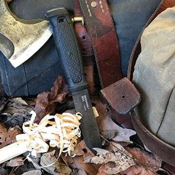 Morakniv Garberg Full Tang Fixed Blade Knife with Carbon Steel Blade, 4.3-Inch, MOLLE Multi Mount System, Black