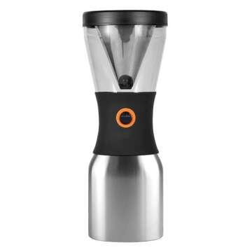 asobu Coldbrew Portable Cold Brew Coffee Maker With a Vacuum Insulated 34oz Stainless Steel 18/8 Carafe Bpa Free (Silver)