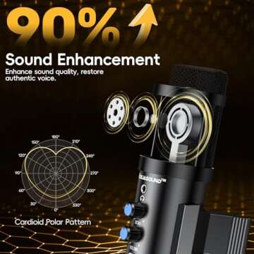 Dejasound Upgraded Studio Recording Microphone with Isolation Shield & Pop Filter - Music Condenser ...