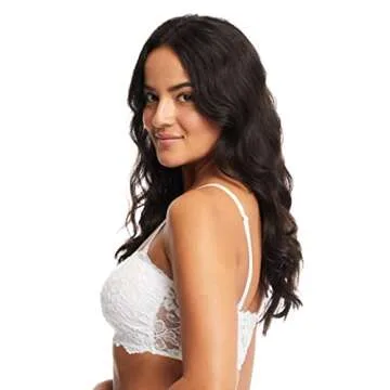 JENNY JEN Women's Amber Bandeau Bra with Adjustable Straps, Unpadded & Unlined Wireless Tube Top Bralette, Everyday Lingerie (X-Large, White)