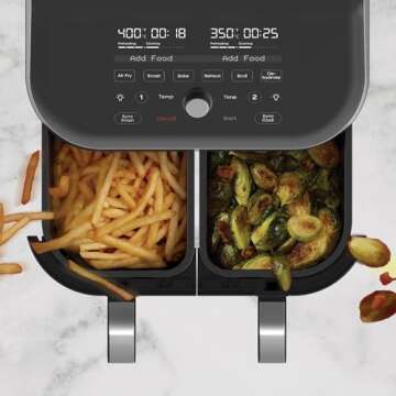 Instant Pot Vortex Plus XL 8QT ClearCook Air Fryer, Clear Windows & Custom Program Options,8-in-1 Functions that Crisps,Broils,Roasts, Dehydrates, Bakes, Reheats, from the Makers of Instant Pot, Black