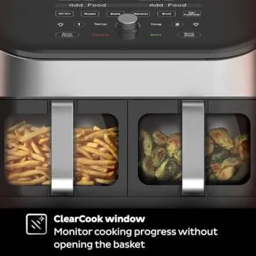 Instant Pot Vortex Plus XL 8QT ClearCook Air Fryer, Clear Windows & Custom Program Options,8-in-1 Functions that Crisps,Broils,Roasts, Dehydrates, Bakes, Reheats, from the Makers of Instant Pot, Black