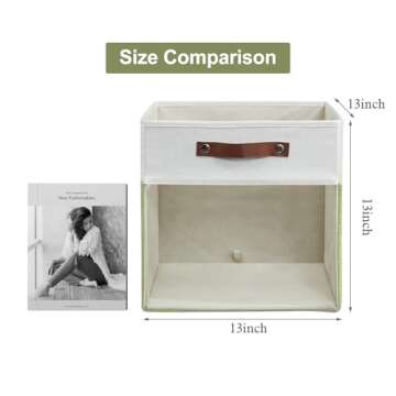 Bagnizer Storage Cubes: 4 Pack Linen Foldable Bins with Clear Window