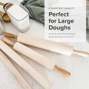 Frieling Maple Rolling Pin - 15-Inch Versatile Baking Tool