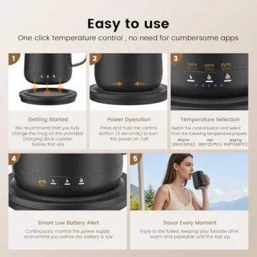 Smart Self Heating Coffee Mug with Temperature Control