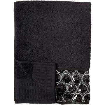 Zahari Home Sinatra Modern Bathroom Towel Set 3 Piece Towel Bath Towel, Hand Towel and Wash Towel Luxury Contemporary Decor Bling Black Bath Towel Sets Soft, Plush and Highly Absorbent