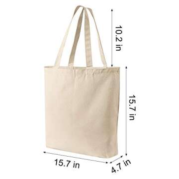 2 Pcs Tote Bags - Multi-Purpose Reusable Canvas Bags for Grocery & DIY Gifts