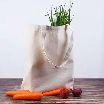 2 Pcs Tote Bags - Multi-Purpose Reusable Canvas Bags for Grocery & DIY Gifts