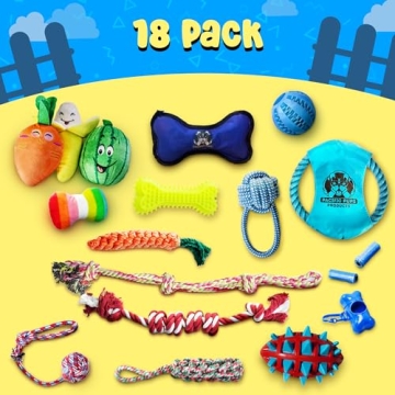Pacific Pups 18 Piece Dog Toy Pack for Happy Pups