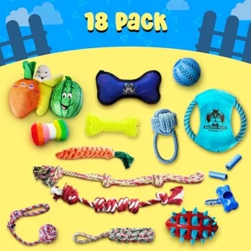 Pacific Pups 18 Piece Dog Toy Pack for Happy Pups