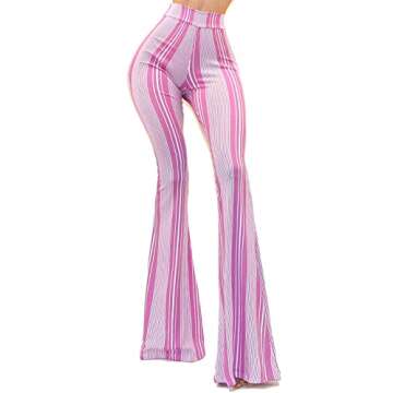 Vivicastle Women's USA Lightweight Boho Comfy Stretchy Bell Bottom Flare Pants