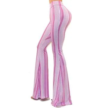 Vivicastle Women's USA Lightweight Boho Comfy Stretchy Bell Bottom Flare Pants