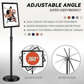Adjustable Floor Standing Sign Holder - Heavy Duty Snap Frame