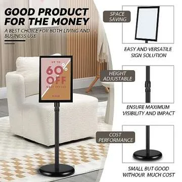 Adjustable Floor Standing Sign Holder - Heavy Duty Snap Frame