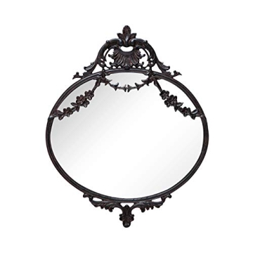NIKKY HOME 10" x 12" Rustic Decorative Metal Oval Wall Mounted Small Victorian Mirror for Home Decor...