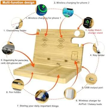 Nightstand Charging Station - Wireless Charger & Organizer