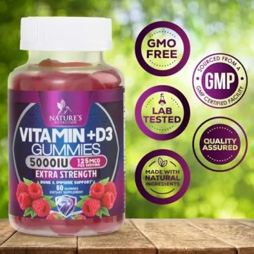 Vitamin D3 Gummies 5000 IU - Delicious Raspberry Flavor