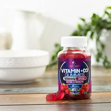 Vitamin D3 Gummies 5000 IU - Delicious Raspberry Flavor