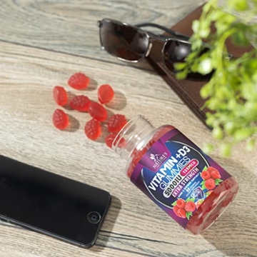 Vitamin D3 Gummies 5000 IU - Delicious Raspberry Flavor