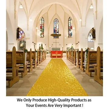 ShinyGold Aisle Runner 4FTx35FT for Elegant Weddings