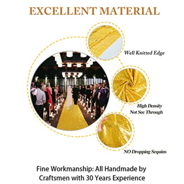 ShinyGold Aisle Runner 4FTx35FT for Elegant Weddings