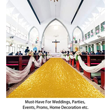 ShinyGold Aisle Runner 4FTx35FT for Elegant Weddings