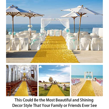 ShinyGold Aisle Runner 4FTx35FT for Elegant Weddings