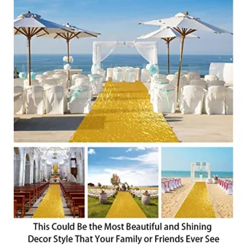 ShinyGold Aisle Runner 4FTx35FT for Elegant Weddings