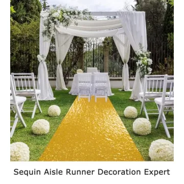 ShinyGold Aisle Runner 4FTx35FT for Elegant Weddings