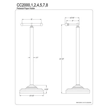 Kingston Brass Pedestal Paper Holder in Oil Rubbed Bronze