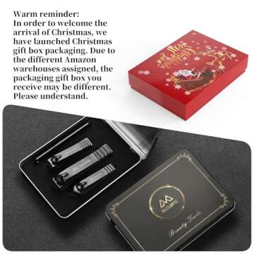 MILEILUOYUE Nail Clippers Set Black Stainless Steel Nail Cutter& Sharp Oblique Toe Nail Clipper & Nail File 4 Pieces, Metal tin Box for Men and Women Suitable for Gifts.