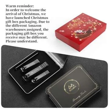MILEILUOYUE Nail Clippers Set Black Stainless Steel Nail Cutter& Sharp Oblique Toe Nail Clipper & Nail File 4 Pieces, Metal tin Box for Men and Women Suitable for Gifts.