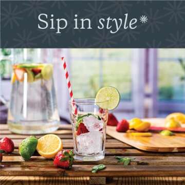 Vikko Drinking Glasses, 11.5 Ounce Glass Cups, Durable Glasses Drinking Set of 6, Stackable Water Glasses, Highball Glasses, Heavy Base Tumblers & Water Glasses, Dishwasher Safe Cups for Kitchen