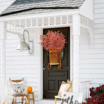 GTIDEA 2 Bunches Fall Maple Leaves Stems Artificial Fake Fall Plants Autumn Flowers Branches Greenery Stems for Thanksgiving Table Centerpiece Home Vase Party Wreath Garden Decor