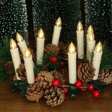 PChero 10pcs LED Taper Candles with Remote Control