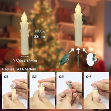 PChero 10pcs LED Taper Candles with Remote Control