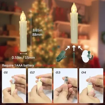 PChero 10pcs LED Taper Candles with Remote Control